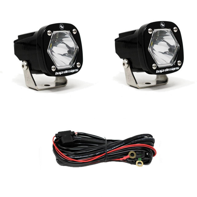 Baja Designs S1 Black LED Auxiliary Light Pod Pair (Spot) (Clear) - 387801