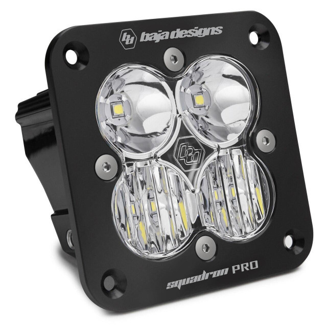 Baja Designs Squadron Pro Black Flush Mount LED Auxiliary Light Pod (Driving/Combo) (Clear) - 491003