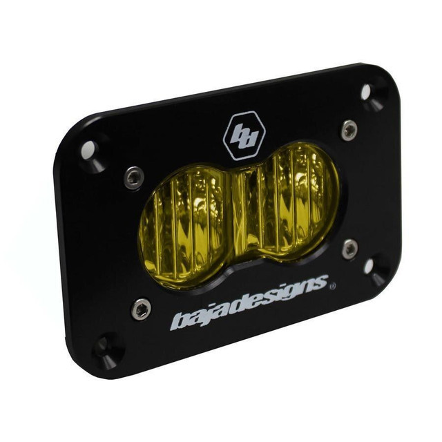 Baja Designs S2 Sport Black Flush Mount LED Auxiliary Light Pod (Wide Cornering) (Amber) - 541015
