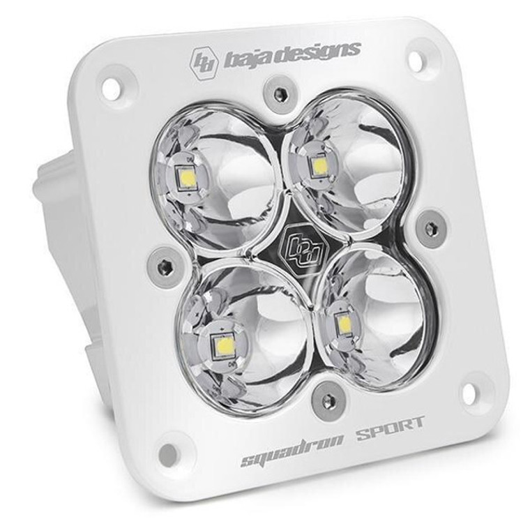 Baja Designs Squadron Sport White Flush Mount LED Auxiliary Light Pod (Spot) (Clear) - 551001WT