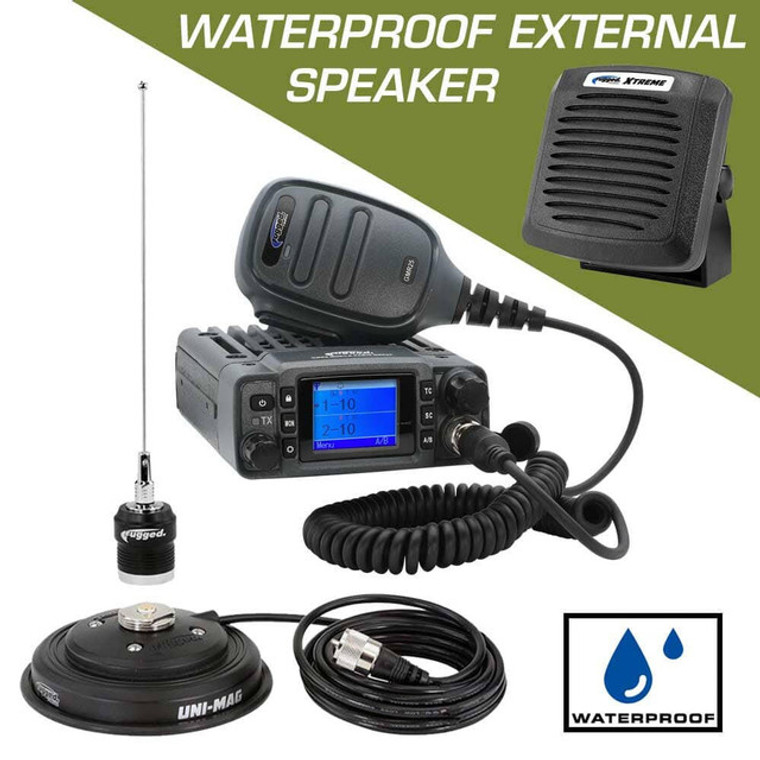 Rugged Radios Adventure Radio Kit GMR25 Waterproof GMRS Mobile Radio Kit And External Speaker - RK-GMR25-SPK Rugged Radios Adventure Radio Kit GMR25 Waterproof GMRS Mobile Radio Kit And External Speaker - RK-GMR25-SPK