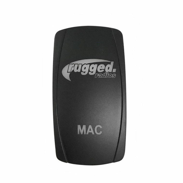 Rugged Radios Waterproof Rocker Switch With Rugged Logo And MAC Label - SW-RS-MAC