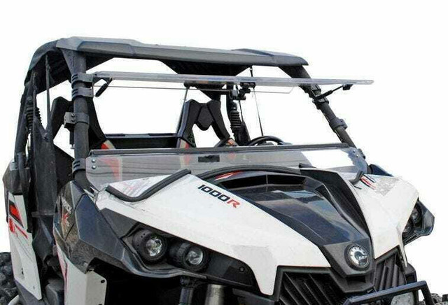 SuperATV Can-Am Maverick Scratch Resistant Flip Windshield - FWS-CA-MAV-001-70