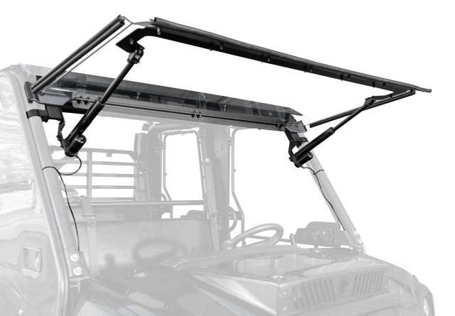 SuperATV Kawasaki Mule Pro MaxDrive Power Flip Windshield - PFWS-K-MULEFXT-70