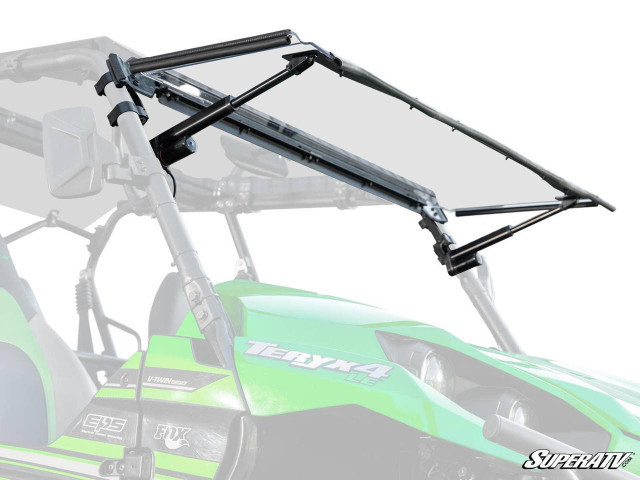 SuperATV Kawasaki Teryx MaxDrive Power Flip Windshield - PFWS-K-TRX4-70