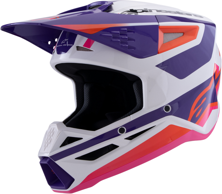Alpinestars - Sm3 Heat Helmet White/purple/pink Glossy Md - 8301026-2052-M