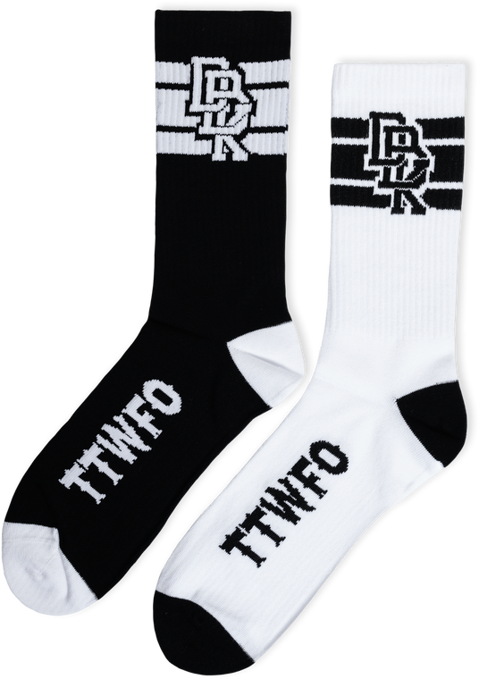 Dbk - Stacked Socks 2 Pack Black And White - AC-STACKED2PK-SOCK