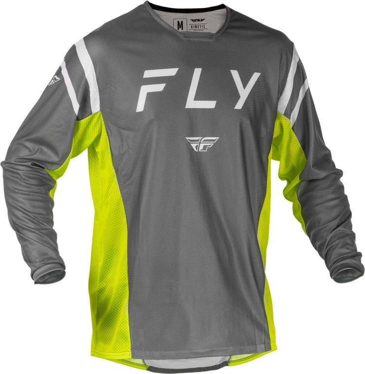 Fly Racing - Kinetic Mesh Center Jersey Grey/white/hi-vis Lg - 379-314L