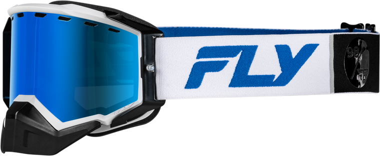 Fly Racing - Zone Elite Snw Goggle Wht/blue W/drk Blu Mir/plrzd Smoke Lens - 37-4104