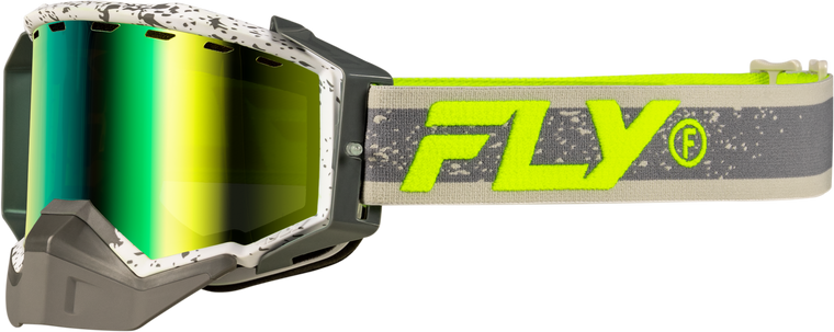 Fly Racing - Zone Snow Goggle Gry/hi-vis W/green Mirror/yellow Lens - 37-50281