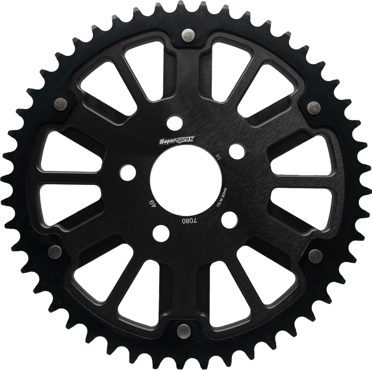Supersprox - Stealth 53t Rear Sprocket Blk Alum Car  Blk Steel Teeth - RST-7080:53-BLK