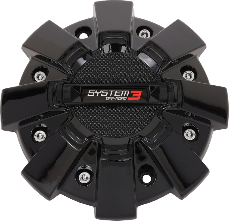 System 3 - St7 Center Cap Dual Fit Bolt-in Gloss Black - CAPS3-170