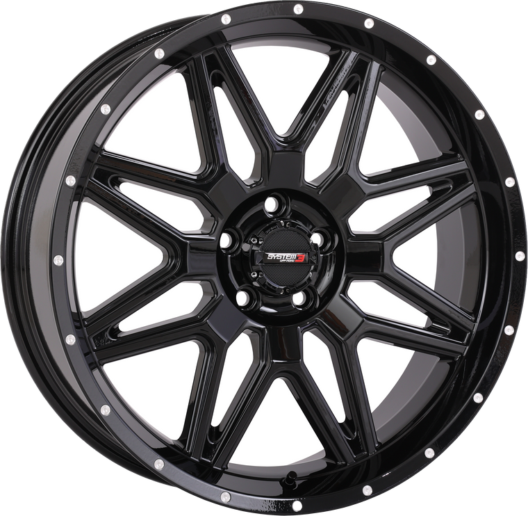System 3 - St7 Wheel 20x7 4+3 (+10mm) 5/4.5 Gloss Black - 20S3-7155