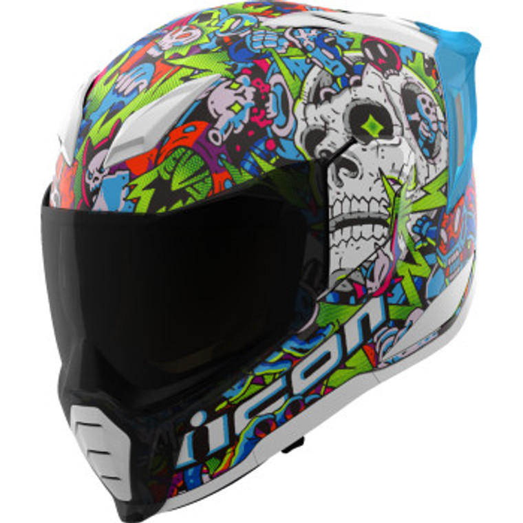 Icon - Helmet Ultraflite Doodle 3 Blue 3x -