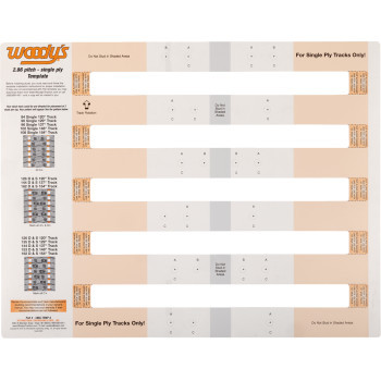 Woody's - Template Studding 2.86 Pitch Single-ply Tracks - 286S-TEMP-3
