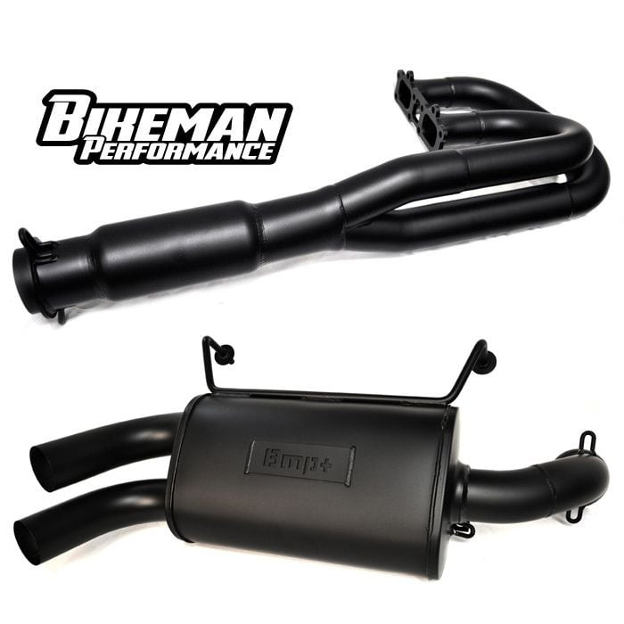 Bikeman Performance '14+ Polaris RZR XP 1000 Double Barrel Full Exhaust System - Ceramic Black