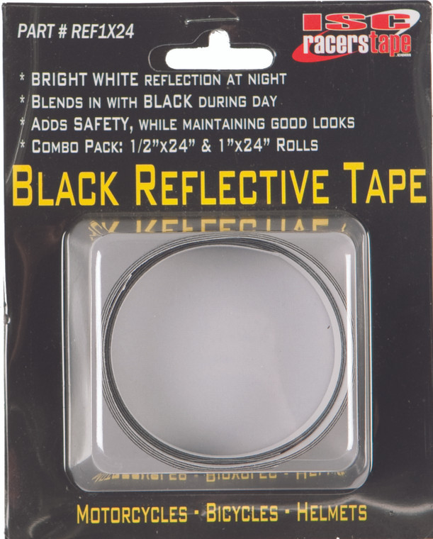 Isc - Black Reflective Tape 1/2x24" & 1x24" - REF1X24