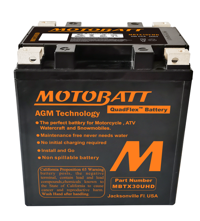 Motobatt - Battery Mbtx30u(hd) Sealed Factory Activated - MBTX30U(HD)
