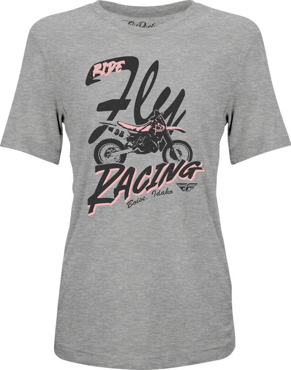 Fly Racing - Fly Women's Vintage Tee Grey Lg - 356-4032L Fly Racing - Fly Women's Vintage Tee Grey Lg - 356-4032L