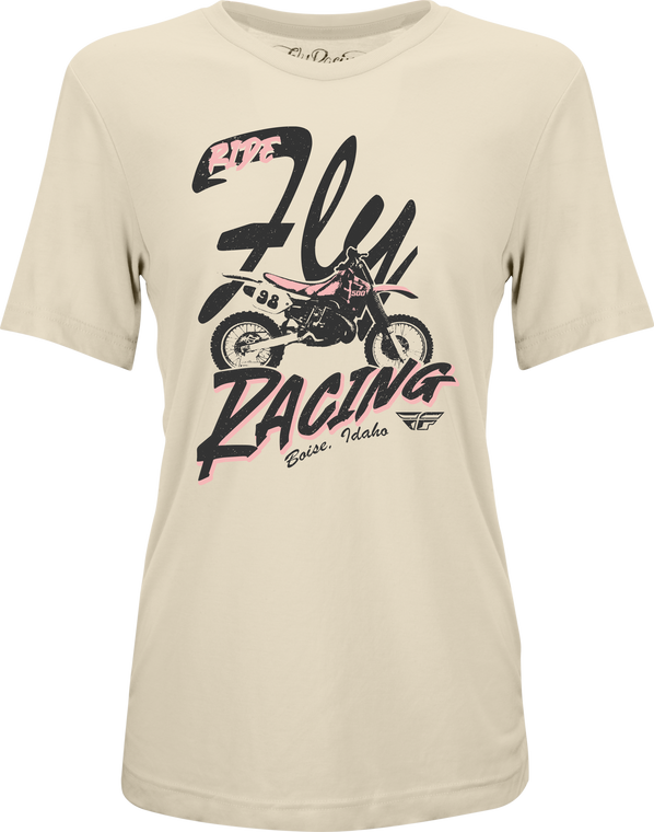 Fly Racing - Fly Women's Vintage Tee Bone 2x - 356-40312X Fly Racing - Fly Women's Vintage Tee Bone 2x - 356-40312X