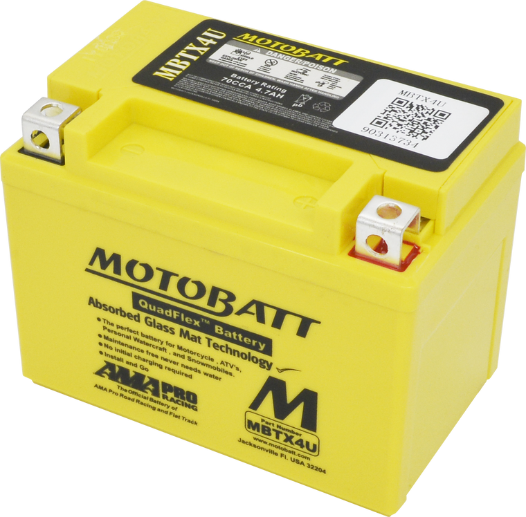 Motobatt - Battery Mbtx4u Sealed Factory Activated - MBTX4U