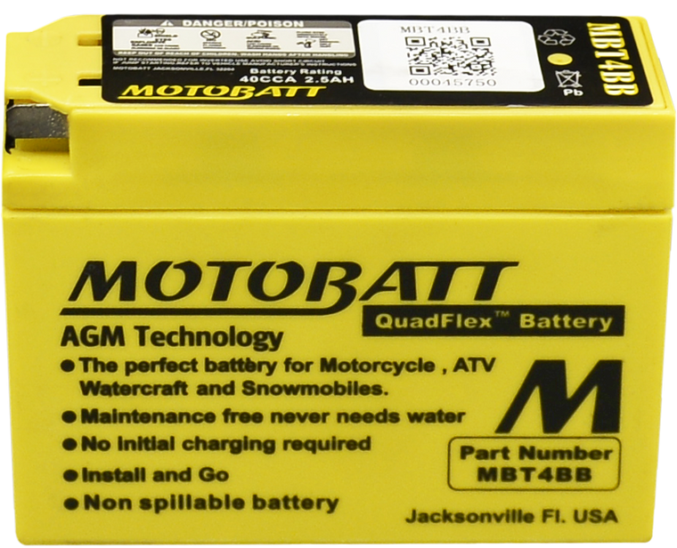 Motobatt - Battery Mbt4bb Sealed Factory Activated - MBT4BB