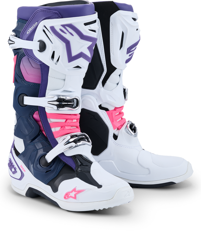 Alpinestars - Tech 10 Wht/violet/nvy Bl/pnk Fl 10 - 2010020-2780-10