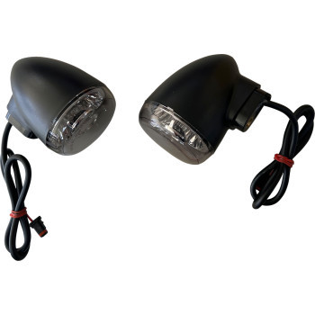 Drag Specialties - Light Rear Turn Signal Black Smoke Lens With Amber Led -