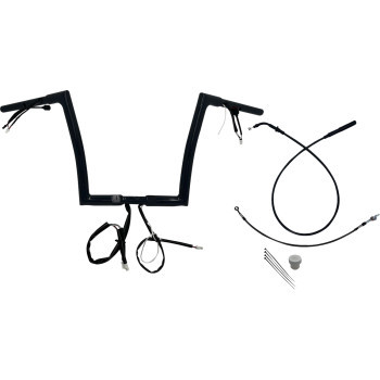 Fat Baggers Inc. - H-bar Ez Install Wired 1.25" Flat Top Blk 12" Fltrx, Se - 749912-B