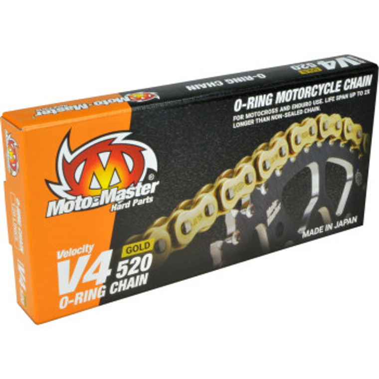 Moto-master - Mx Chain V4-520g ,o-ring ,120 Links, Gold - 652002 Moto-master - Mx Chain V4-520g ,o-ring ,120 Links, Gold - 652002