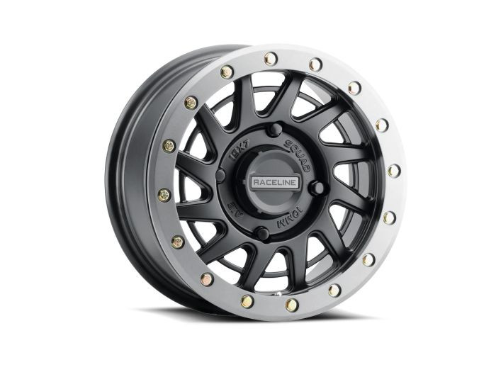 Raceline Wheels - Raceline Squad Satin Black W/ Gunmetal Ring 15x7 4x156 +10 - A12BG-57056+10