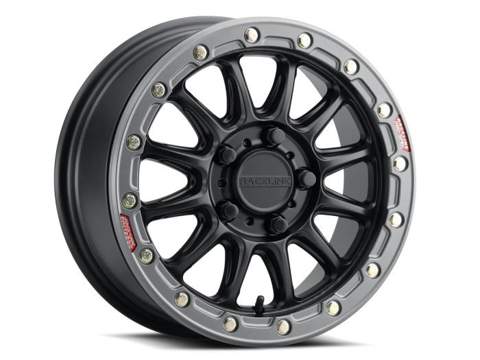 Raceline Wheels - Raceline Alpha Black W/gunmetal Ring 17x7 5x114.3 +25 - A14BG-77012+25