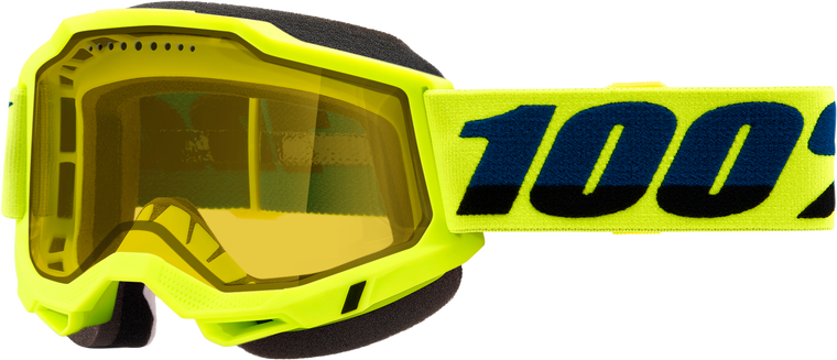100-Percent - Accuri 2 Snowmobile Goggle Neon Yellow W/ Yellow Lens - 50021-10010