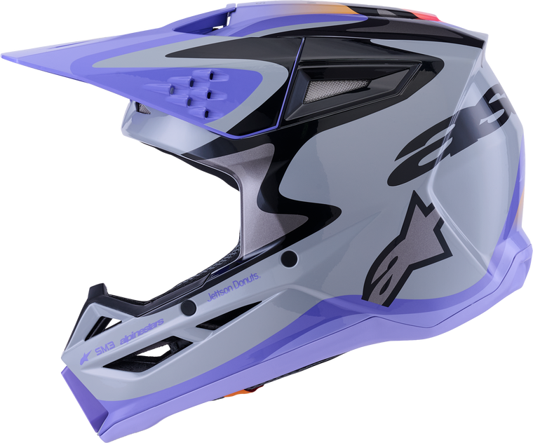 Alpinestars - Jettson Sm3 Helmet Gry/purp/blk Glossy Lg - 8303026-9277-L