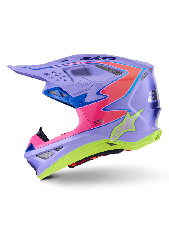 Alpinestars - S-m10 Jett Lawrence R01 Helmet Purp/pnk Fluo/ylw Fluo Gls Md - 8303325-3144-M