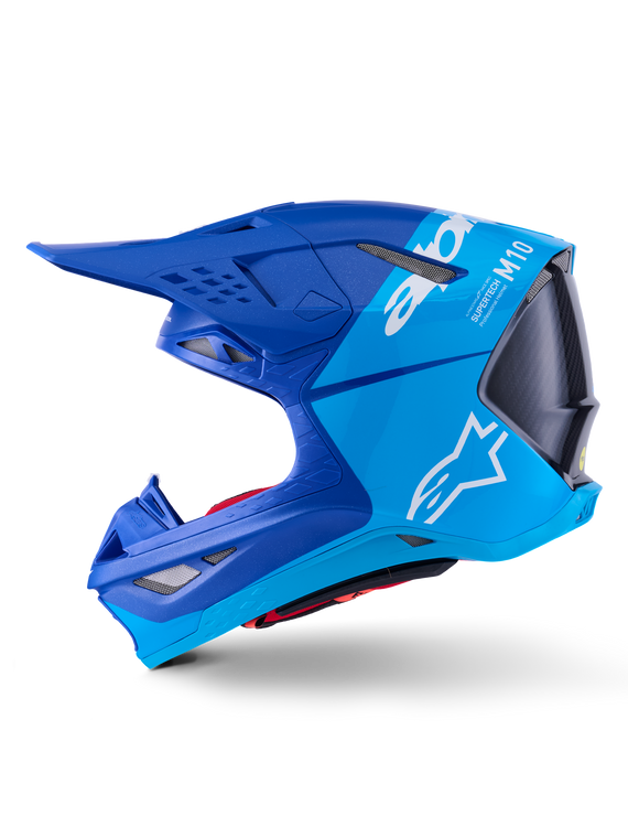 Alpinestars - Supertech S-m10 Flood Helmet Met Blu/md Blu/blk Crb M&g Sm - 8301023-7282-S