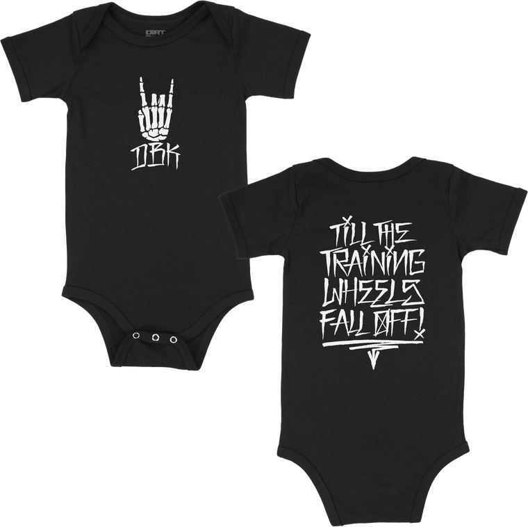 Dbk - Training Wheels Onesie Black 12 Month - BO-TRAININGWH-12M
