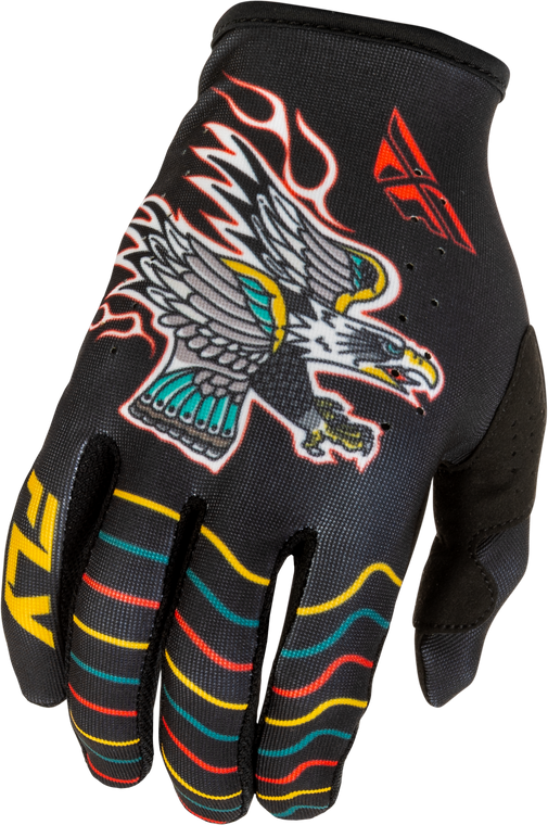 Fly Racing - Lite Americana Gloves Black/red/gold Lg - 379-714L