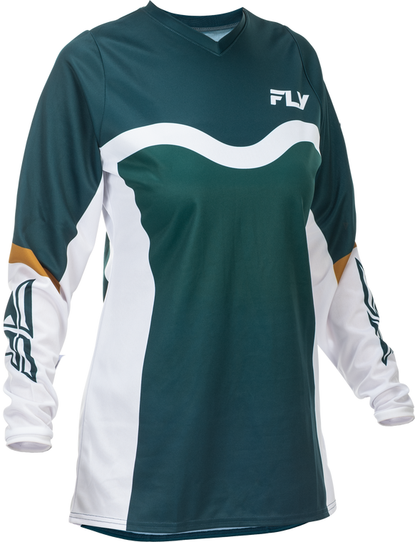 Fly Racing - Women's F-16 Jersey Teal/white/gold Lg - 379-822L