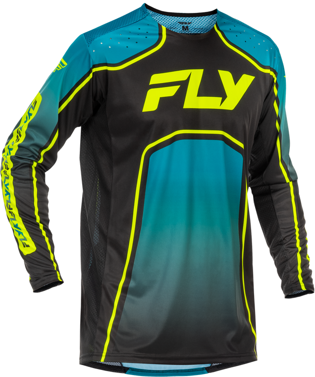 Fly Racing - Youth Rayce Bicycle Jersey Teal/black/lime Yxl - 379-055YXL