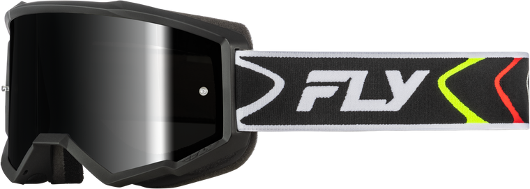 Fly Racing - Youth Zone Goggle Black/white W/black Mirror/smoke Lens - 37-51537Y