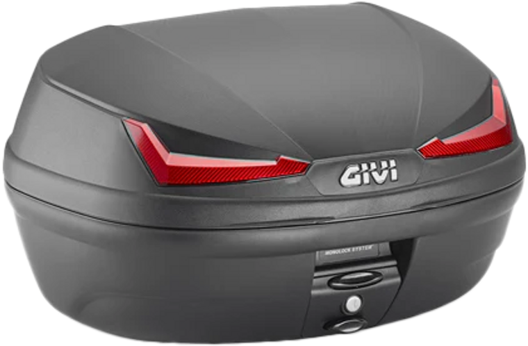 Givi - Simply Iv Top Case 45l Black W/red Lens - E455NA