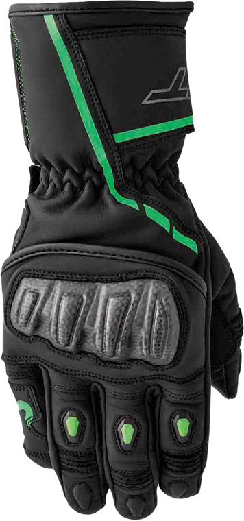 Rst - S1 D3o Glove Blk/flo-green Leather 2xl - 103650F.GRN-12