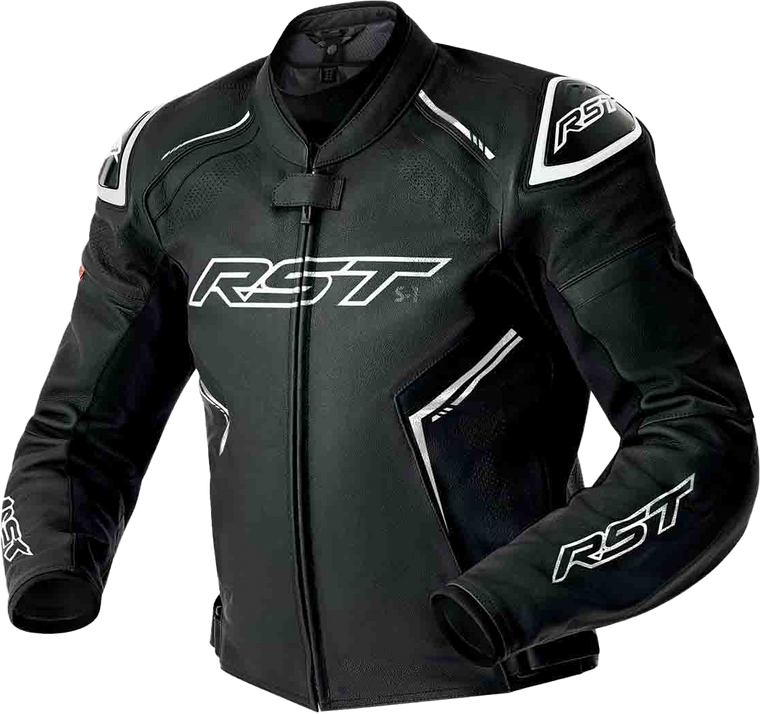 Rst - S1 D3o Leather Jacket Blk/whi Sm - 103605WHI-40