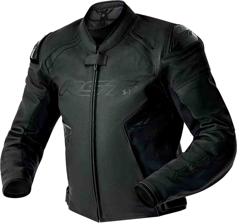 Rst - S1 D3o Leather Ladies Jacket Black/white Lg - 103626BLK-14