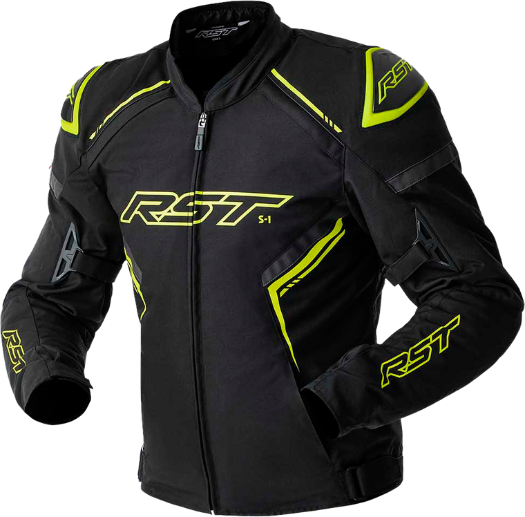 Rst - S1 D3o Textile Jacket Black/grey/flo Yel Sm - 103614F.YEL-40