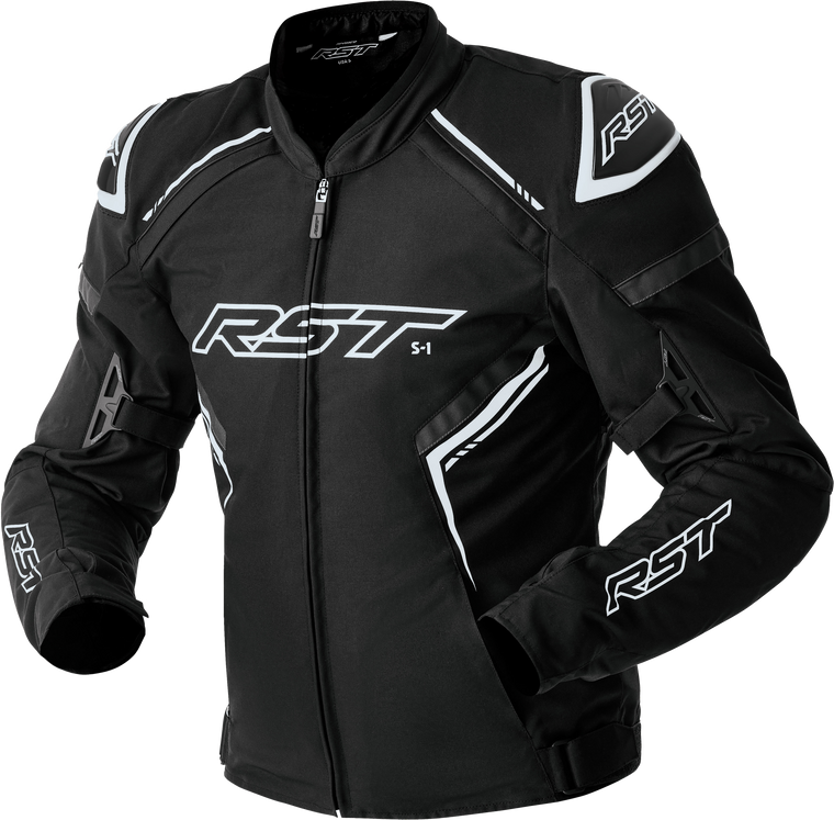 Rst - S1 D3o Textile Jacket Black/white Xl - 103614WHI-46