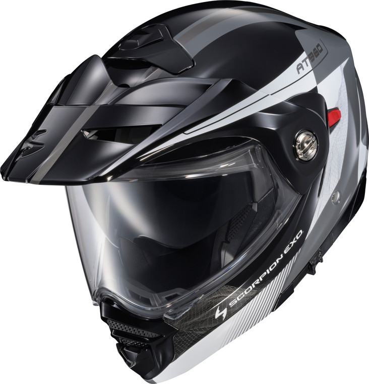 Scorpion Exo - Exo-at960 Modular Helmet Topographic 2 Blk/wht/grey 3x - 96-2038