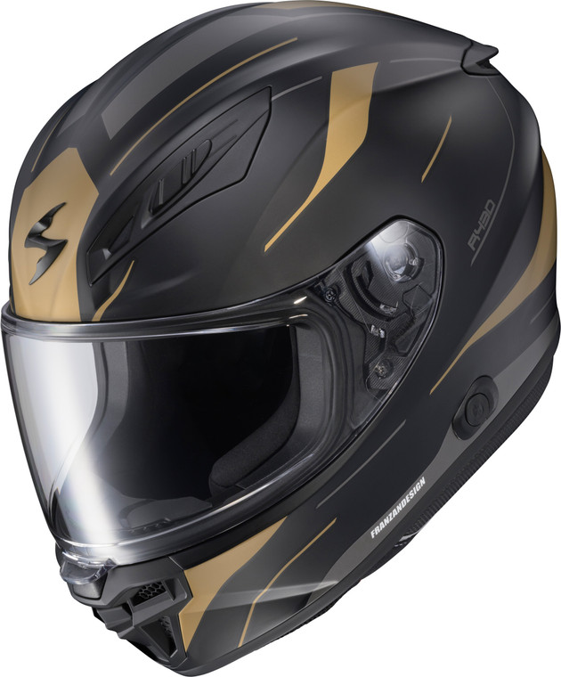 Scorpion Exo - Exo-r430 Full Face Helmet Cutlass Black/gold Lg - 43-3145