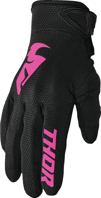 Thor - Women's Sector Gloves - Black/Pink - Large - Women's Sector Gloves - 3331-0244